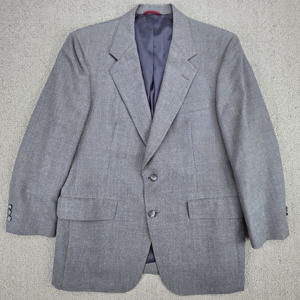 Hart Schaffner & Marx Heritage Blazer Mens Grey Pinstripe Wool Blend 39R